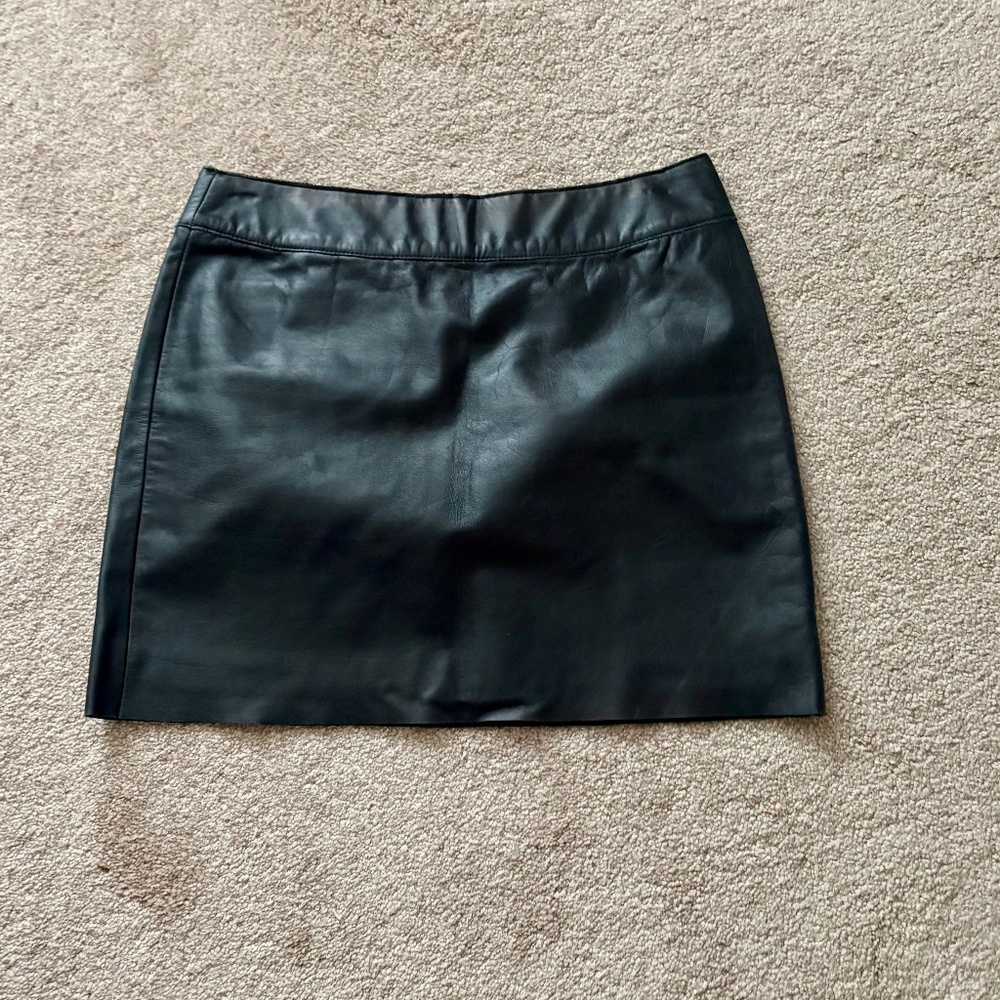Express Genuine Leather Black Mini Skirt